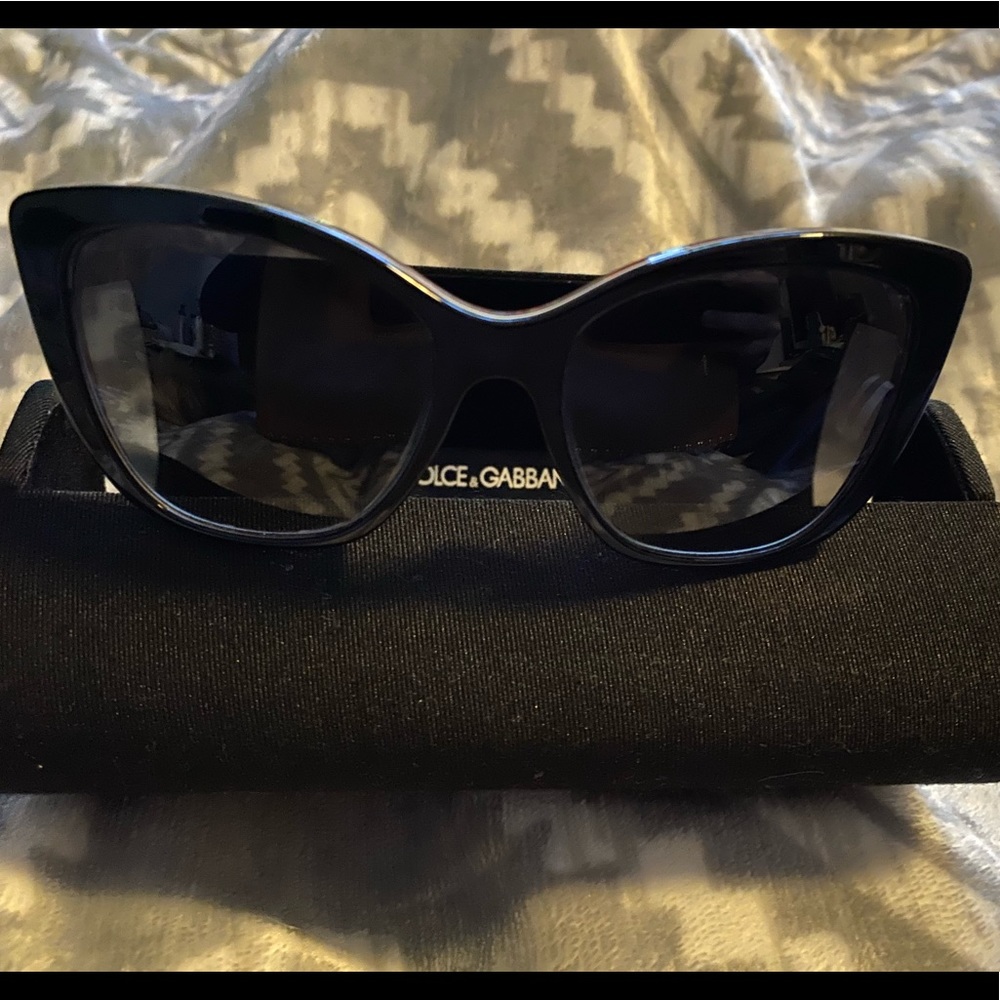 Black Dolce and Gabbana Cat Eye Sunglasses